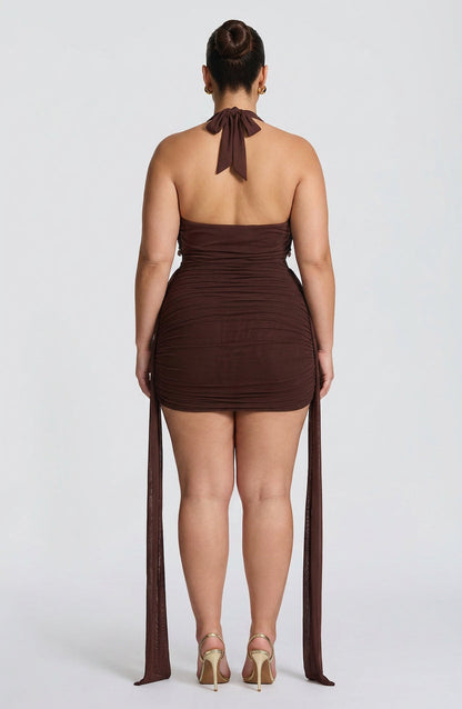Robe Mini Anaïs - Brun Prune