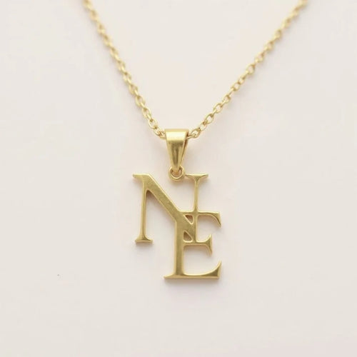Collier Monogramme aux Initiales Entrelacées
