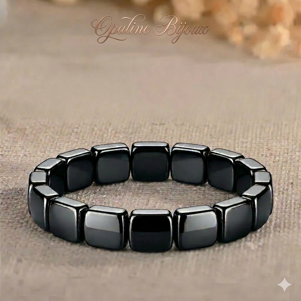 Bracelet en hématite polie