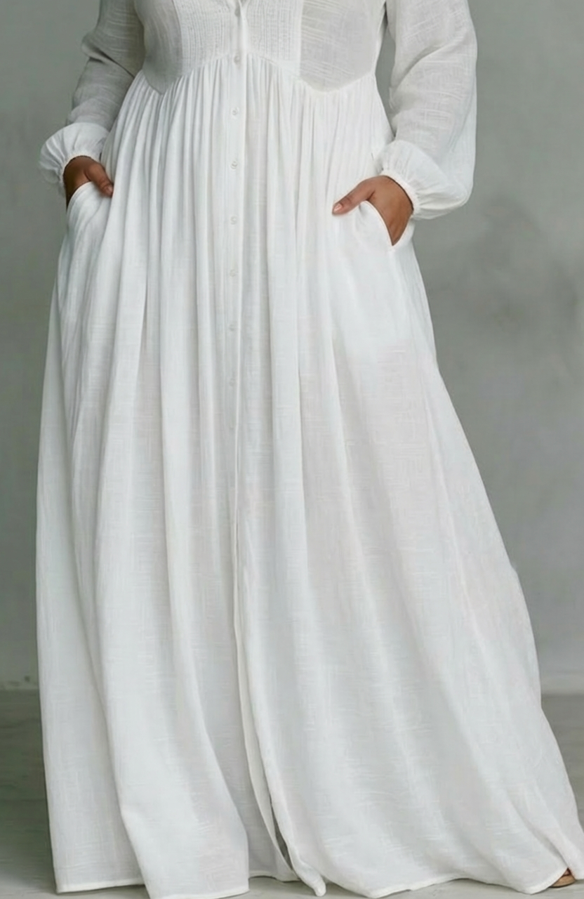 Cordelia | Robe Maxi à Boutons Flottants