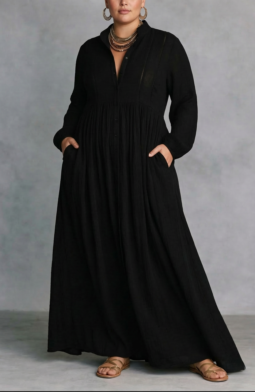 Cordelia | Robe Maxi à Boutons Flottants
