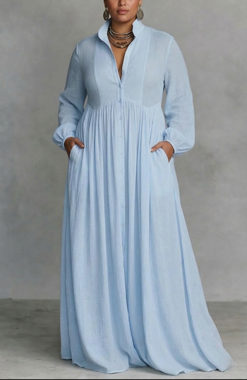 Cordelia | Robe Maxi à Boutons Flottants