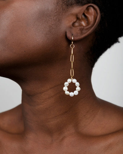 Boucles Balançoire Perles Élegantes