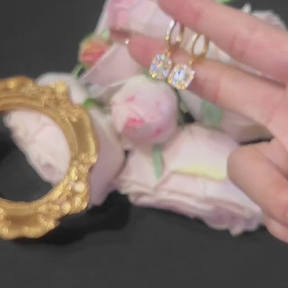 Boucles d’oreilles Séléné avec fermoirs et Moissanite