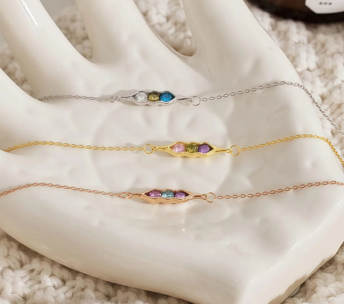 Bracelet Trio Pierres Délicates