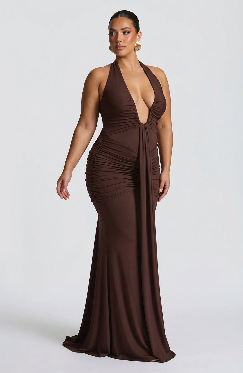 Robe Maxi Birdie - Brun Prune