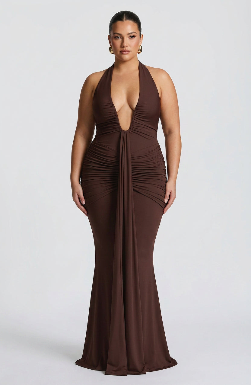 Robe Maxi Birdie - Brun Prune