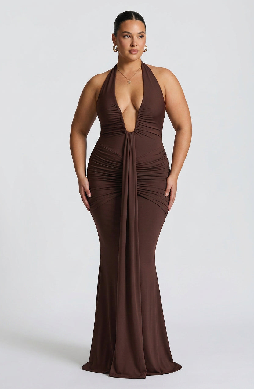 Robe Maxi Birdie - Brun Prune