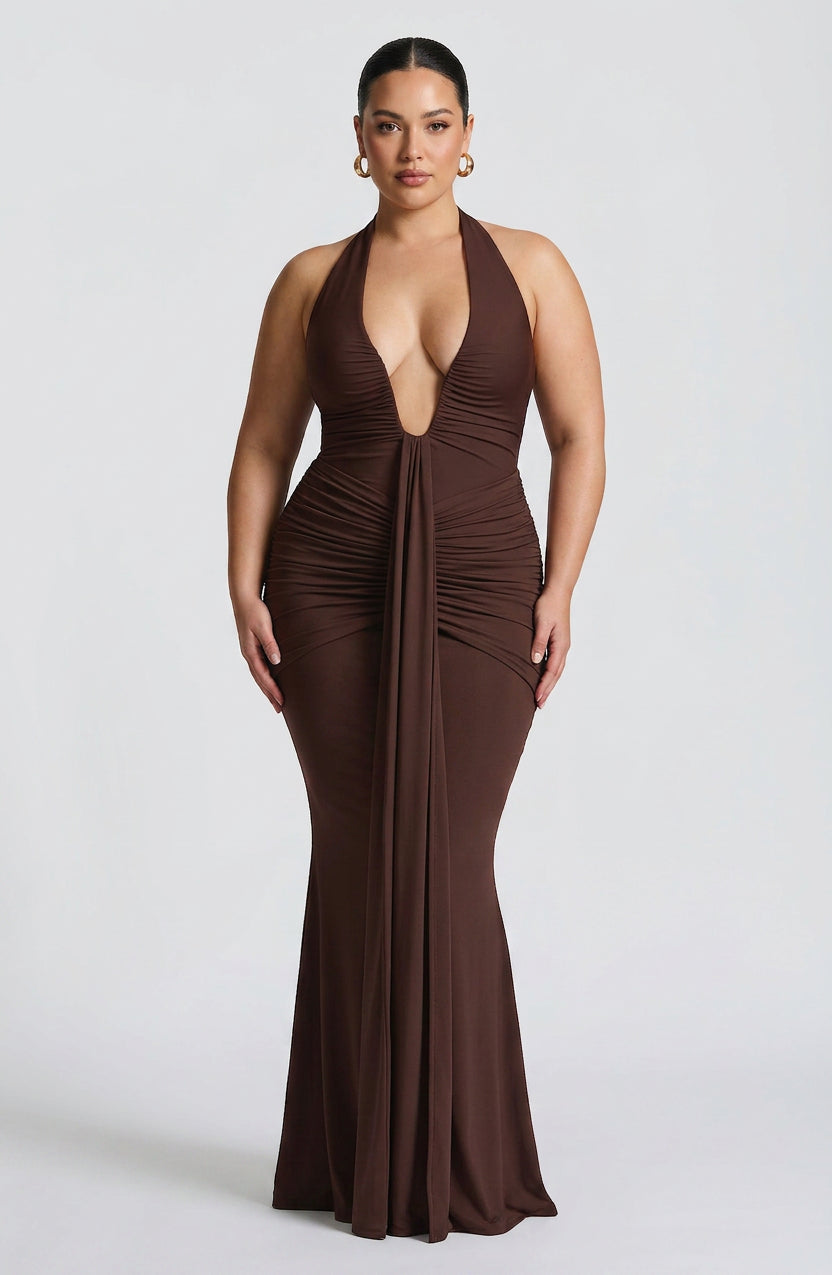 Robe Maxi Birdie - Brun Prune