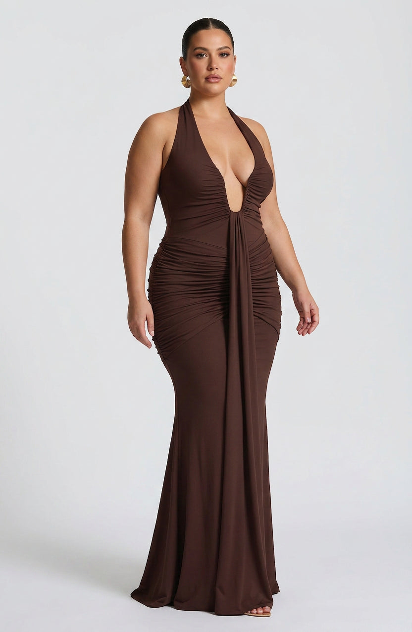 Robe Maxi Birdie - Brun Prune