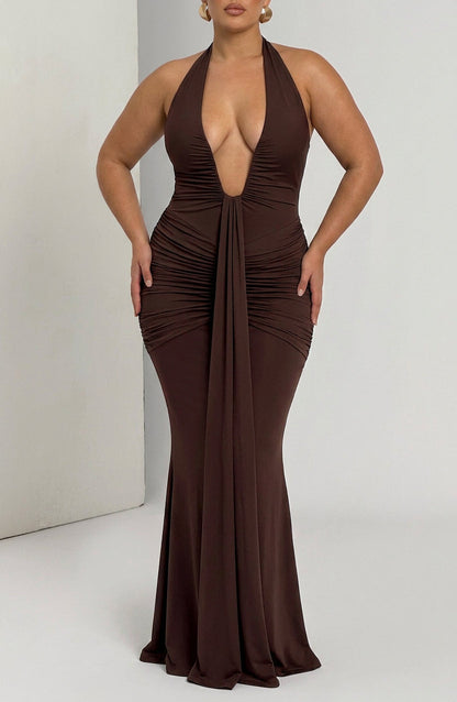 Robe Maxi Birdie - Brun Prune