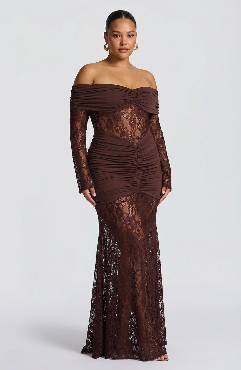 Robe Maxi Mali - Marron Prune