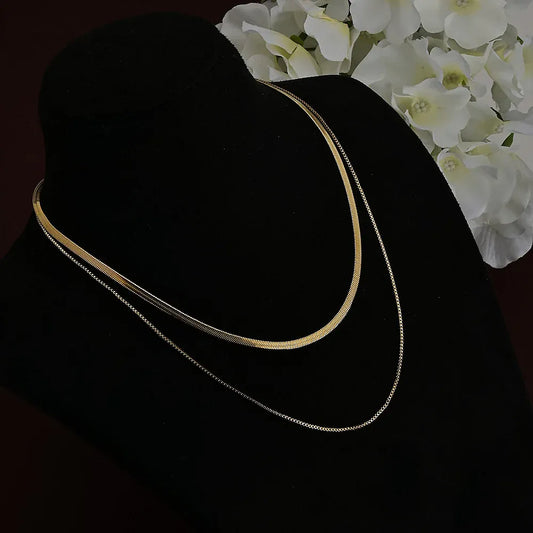 Collier Minimaliste à Deux Couches