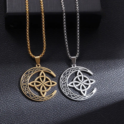 Collier Lune aux Entrelacs Celtiques