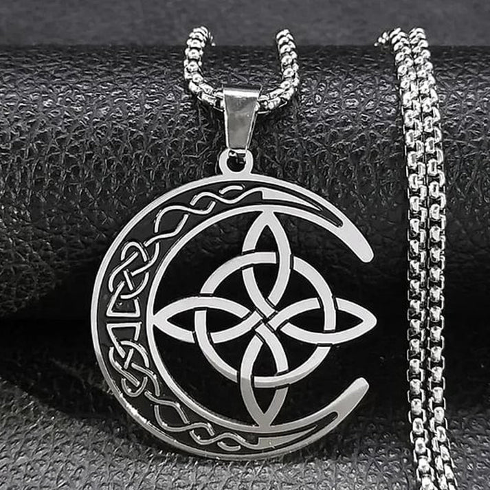 Collier Lune aux Entrelacs Celtiques