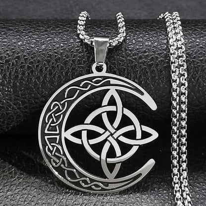 Collier Lune aux Entrelacs Celtiques