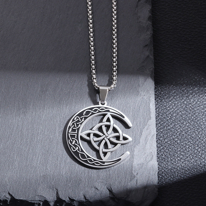 Collier Lune aux Entrelacs Celtiques