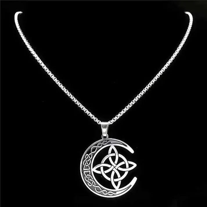 Collier Lune aux Entrelacs Celtiques