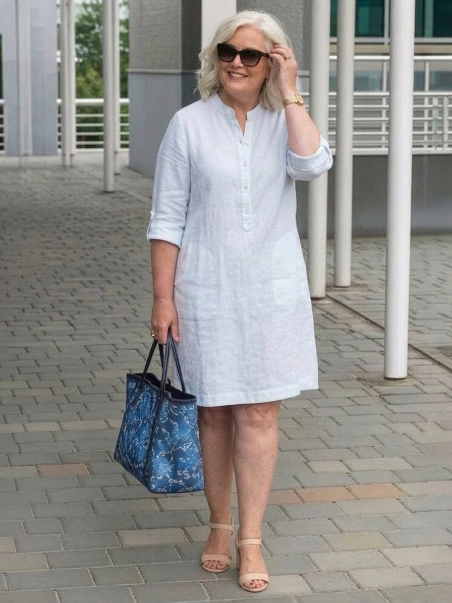 Irina - Classe Intemporelle : Robe en Coton