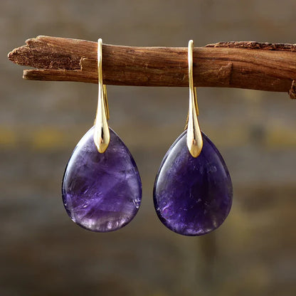 Boucles d’Oreilles Améthyste Goutte