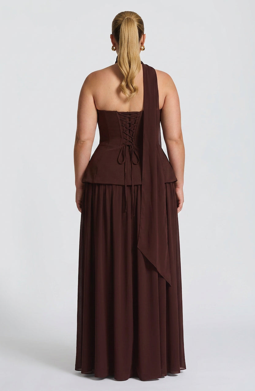 Robe Maxi Opaline - Brun Prune
