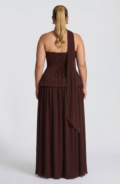 Robe Maxi Opaline - Brun Prune
