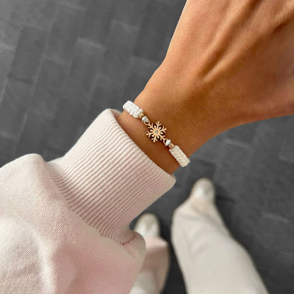 Braided Snowflake Charm Bracelet